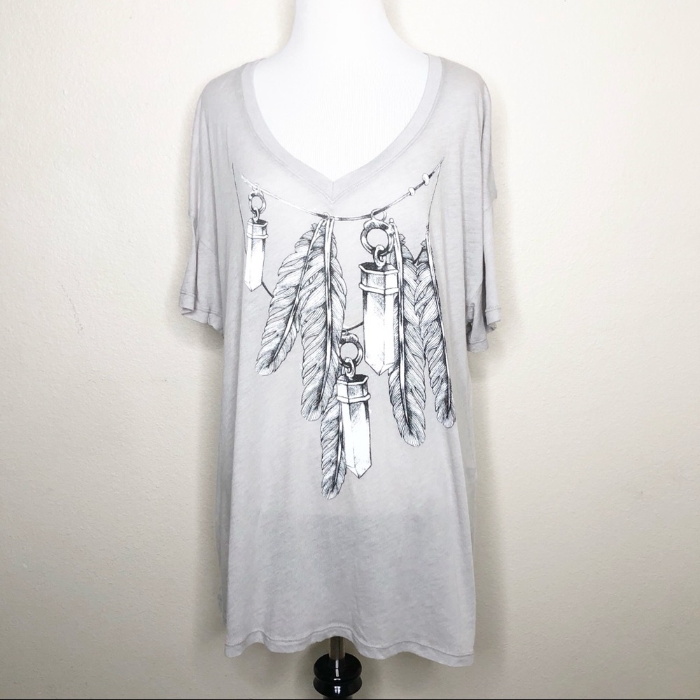 NEW Wildfox Soft Heathered Gray Oversized Shirt